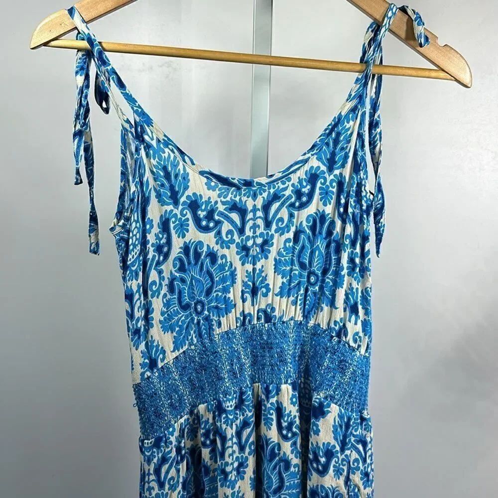 PLENTY TRACY REECE/ANTHROPOLOGIE Women’s Baroque Sundress Blue/White Extra Small - Picture 10 of 13